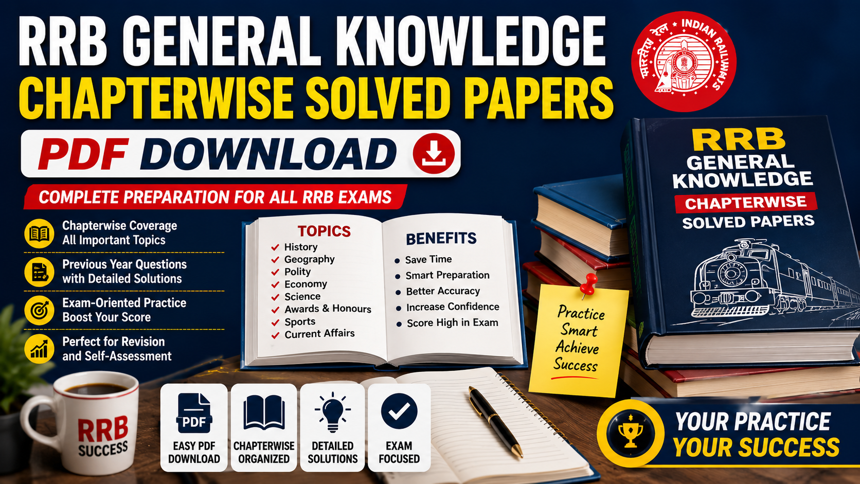 RRB General Knowledge Chapterwise Solved Papers PDF, RRB General Knowledge Paper Solution 2026